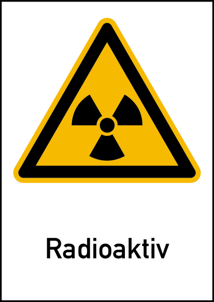 Warnschild "Radioaktiv" klein